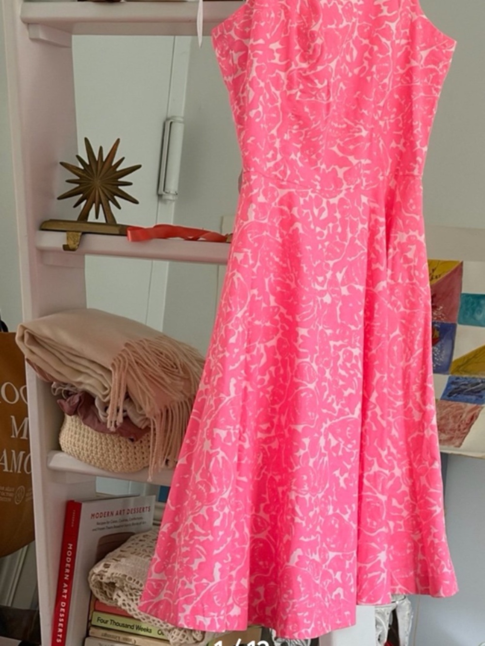 NEW Lilly Pulitzer Flared Swing Dress Size 4 Pink Floral Print With Lace Trim - Picture 4 of 12